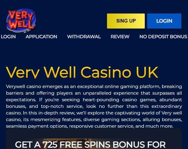 Very well casino app in United Kingdom